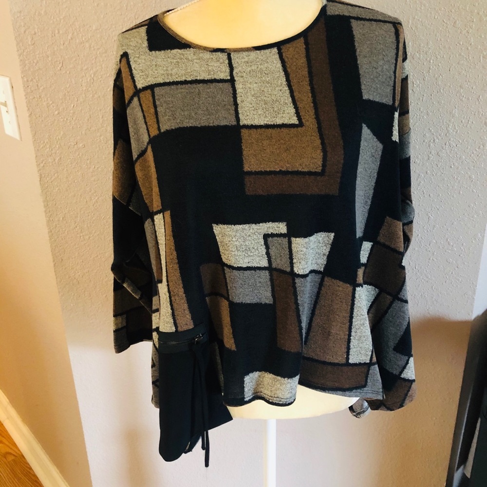 Color Block Poncho